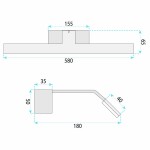 Koupelnové nástěnné LED svítidlo SWE002-1W 58cm CHROME OSW-20101