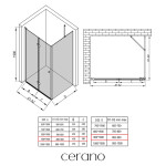 CERANO - Sprchový kout Volpe L/P - 6 mm - chrom, transparentní sklo - 90x90x190 - zalamovací CER-427207