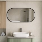 Erga Oval, oválné zrcadlo 50x90cm, černý rám, ERG-V01-OVAL-5090-BK