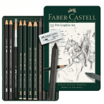 Sada grafitových tužek Faber-Castell Pitt Monochrome Graphite, 11 ks