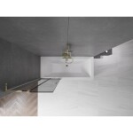 MEXEN/S - Velar L dvoukřídlá posuvná vanová zástěna 75 x 150, grafit, zlatá 896-075-003-41-50