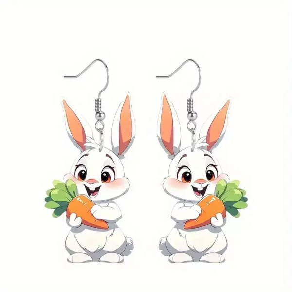Ptakoviny.cz Náušnice zajíček s mrkvičkou