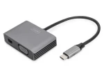Digitus / Adaptér / USB-C - miniDP + VGA / 4K 30Hz / 20 cm (DA-70825)