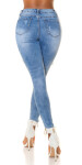 Sexy džíny s vysokým pasem a zničeným vzhledem Skinny Jeans denimblue 36