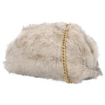 Stylová dámská plyšová crossbody kabelka Bateia, krémová