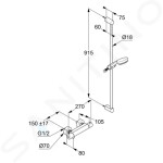 KLUDI - Logo Sprchový set s termostatem, tyč 900 mm, chrom 6857805-00