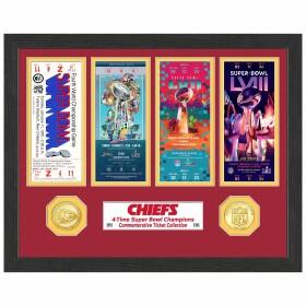 Obraz Kansas City Chiefs NFL 4-Time Champion Super Bowl Tickets Bronze Coins