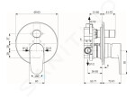 IDEAL STANDARD - Cerafine O Baterie pod omítku, pro 2 spotřebiče, s tělesem, stříbrná A7193SI