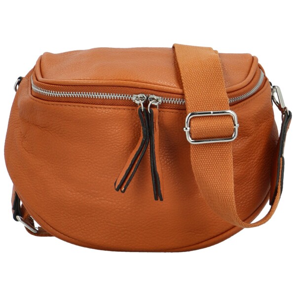 Stylová dámská koženková kabelko-ledvinka Ergitta new, hnědá