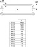 IDEAL STANDARD - Contour 21 Opěrné madlo 45 cm, modrá S645236
