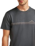 Pánské merino triko s krátkým rukávem ICEBREAKER Mens 150 Tech Lite SS Tee Range Stripes, Obsidian velikost: S