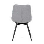 Židle jídelní, šedá látka, černý kov, otočný mechanismus 90°/90° (L/P) - funkce reset