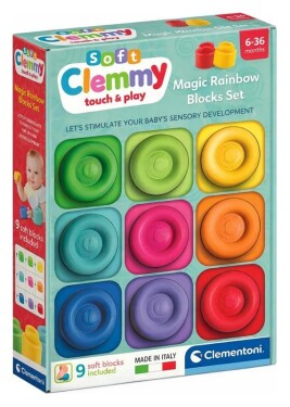 Sada 9 měkkých kostek - Magic Rainbow