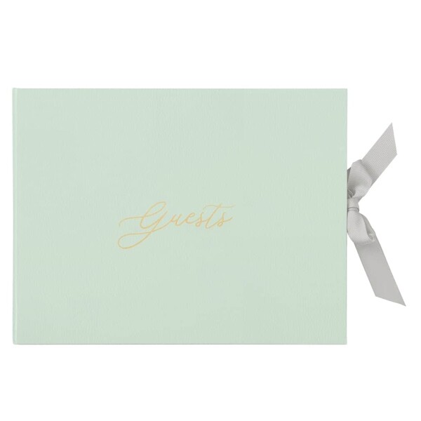 Busy B Kniha hostů Sage Faux, růžová barva, zelená barva, papír, textil