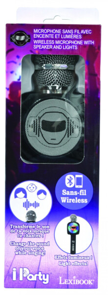 Lexibook bezdrátový karaoke mikrofon iParty s vestavěným reproduktorem a světelnými efekty - Alltoys Lexibook