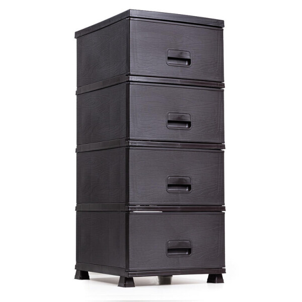 Plastová komoda MEGAPLAST NATURA tmavě hnědá