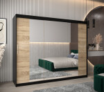 Šatní skříň Abi T2 Barva korpusu: Bílá, Rozměry: 150 cm, Dveře: Černá