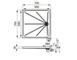 SANELA - Nerezové sprchy Nerezová sprchová vanička 700x700 mm, antislip SLSN 06