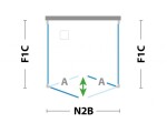 FORTE - Sprchové dveře DECO N2B - Barva rámu - Bílá, Rozměr A - 90, Výplň - Millerighe bezpečnostní sklo - 6 mm BDE453293S04