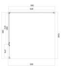 OMNIRES - MANHATTAN obdélníkový sprchový kout s křídlovými dveřmi, 100 x 90 cm černá mat / transparent /BLMTR/ MH1090BLTR