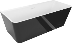 MEXEN/S - Volta vana volně stojící rohová 170 x 75, bílá/černá, sifon a přepad bílá 51131707575-20