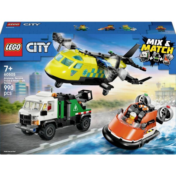 60505 LEGO® CITY Kombinovaná sada s letadlem, údržbovým vozidlem a vznášedlem (60505)