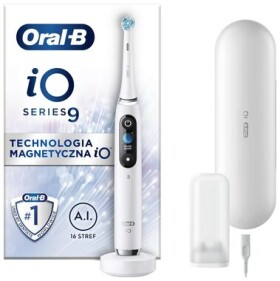 Oral-B iO Series 9 White Alabaster / Elektrický zubní kartáček / magnetický iO / 7 režimů / AI / OLED (iO Series 9 White)