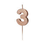 Svíčka dortová rose gold číslo 3 - Albi