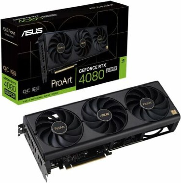 ASUS ProArt GeForce RTX 4080 SUPER OC 16G / 2295-2640 MHz / 16GB GDDR6X / 256Bit / 1x HDMI + 3x DP / 320W (16) (90YV0K90-M0NA00)