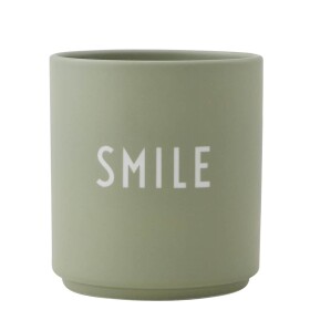 DESIGN LETTERS Porcelánový hrneček Smile 300 ml, zelená barva, porcelán