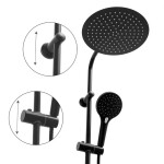 Erga Bergen, sprchový set s termostatickou baterií a dešťovou sprchou 30 cm, černá matná, ERG-YKA-BP.BERGEN THERM 30 BLK