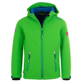 TrollKids Dětská softshellová bunda Trollfjord Jacket bright green/med blue větruodolná zelená (161-304) 98