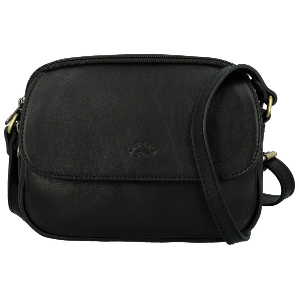 Luxusní dámská kožená crossbody kabelka Katana Dayana, černá