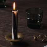 Ferm Living Kovový svícen Soothe Brass Finish Ø 8 cm, zlatá barva, kov