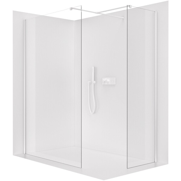 CERANO Sprchová zástěna Walk-in Onyx T L/P - 8 mm - hranatá vzpěra - bílá matná, transparentní sklo - 70x60x200 cm