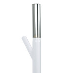 Věšák stojanový, výška 179 cm, kovová konstrukce, bílý matný lak, nosnost 6 kg