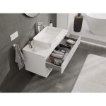 MEXEN/S - Rivel koupelnová skříňka pod umyvadlo 100 cm s deskou, 2 zásuvky, reliéf , bílá mat 91A20-10047-2-BFFC01
