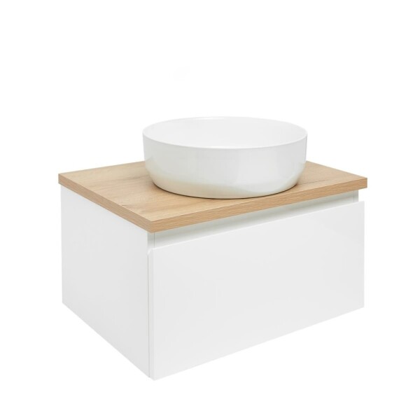 Koupelnová skříňka s krycí deskou SAT B-WAY 59x30x45 cm bílá lesk BWAY60WDOAK BWAY60WDOAK