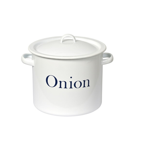 Garden Trading Smaltovaná nádoba na cibuli Onion, bílá barva, smalt