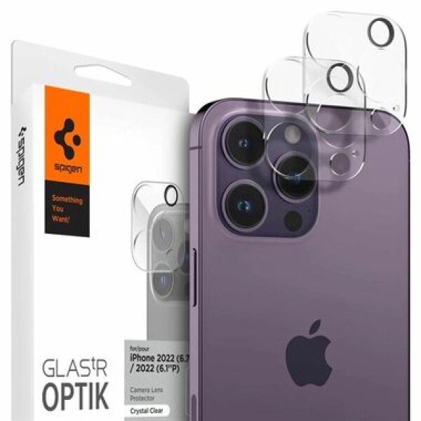 Spigen Glass Optik ochranné sklo na fotoaparát pro Apple iPhone 14 Pro/iPhone 14 Pro Max 2ks čirá (AGL05228)