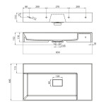 SAPHO - GODIVA umyvadlo, litý mramor, 83x44cm, bez otvoru, bílá GU083L-0