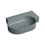 OMNIRES - OVO M+ umyvadlo na desku/závěsné - pravé, 64 x 44 cm, ash grey mat; OVO645UWPAG