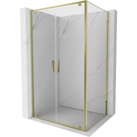 MEXEN/S - Exo sprchový kout dveře křídlové 100 x 85, transparent, zlato 8182-100-085-50-00