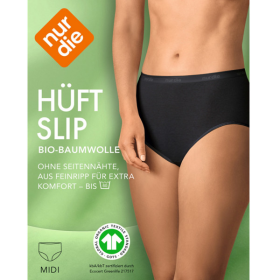 Dámské kalhotky vysokého střihu NUR DIE COTTON MIDISLIP - NUR DIE - černá XL