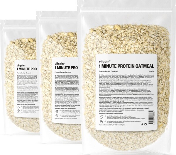 Vilgain Minutová proteinová ovesná kaše – 3× arašídové máslo s karamelem 400 g