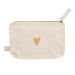 Räder Kosmetická taštička Heart Embroidered, béžová barva, přírodní barva, textil