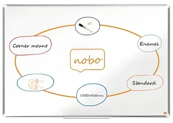 NOBO Premium Plus 1200x900 mm bílá / Magnetická tabule / Smaltovaný povrch / Hliníkový rám (1915145)