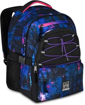 Mitama BDBF Purple Brush / Školní batoh / 30 l / 3 komory / USB vstup / voděodolný (64755)