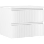 MEXEN/S - Rivel koupelnová skříňka pod umyvadlo 60 cm s deskou, 2 zásuvky, reliéf , bílá mat 91A20-06047-2-BFFC01