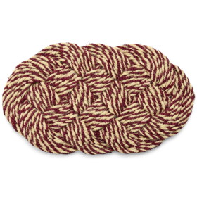 HAY Rohožka Coco Swirl Bordeaux/Off-white 40 × 80 cm, červená barva